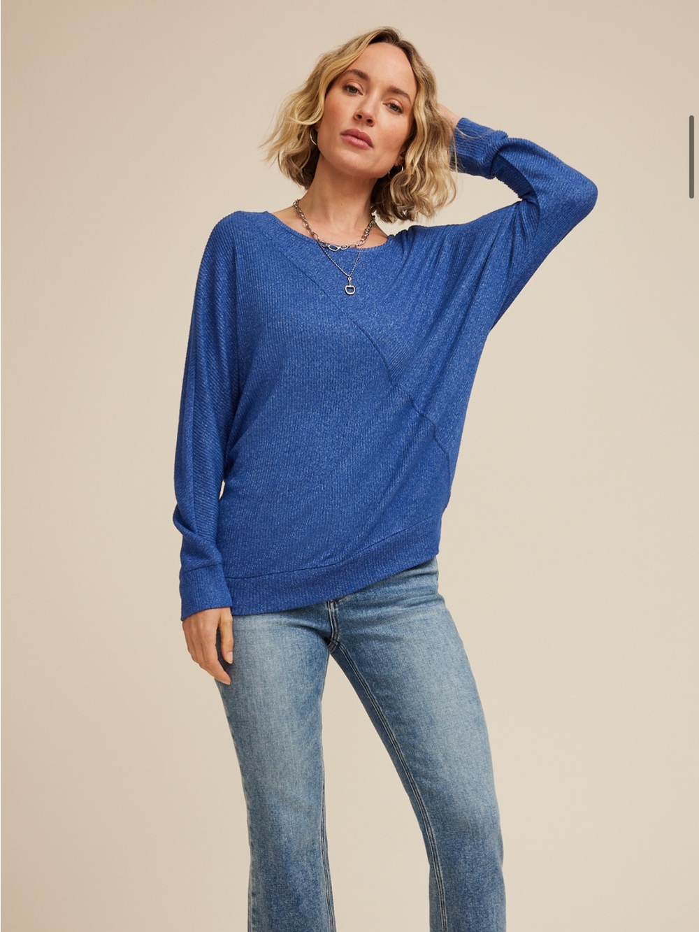 Maurice’s 24/7 Women's Blue Knit Pullover Sweater - Medium EUC